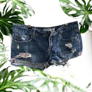 Victoria’s Secret PINK Vintage Distressed Blue Denim Shorts